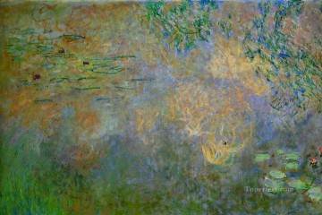 Flores Painting - Estanque de nenúfares con lirios izquierda mitad Claude Monet Impresionismo Flores